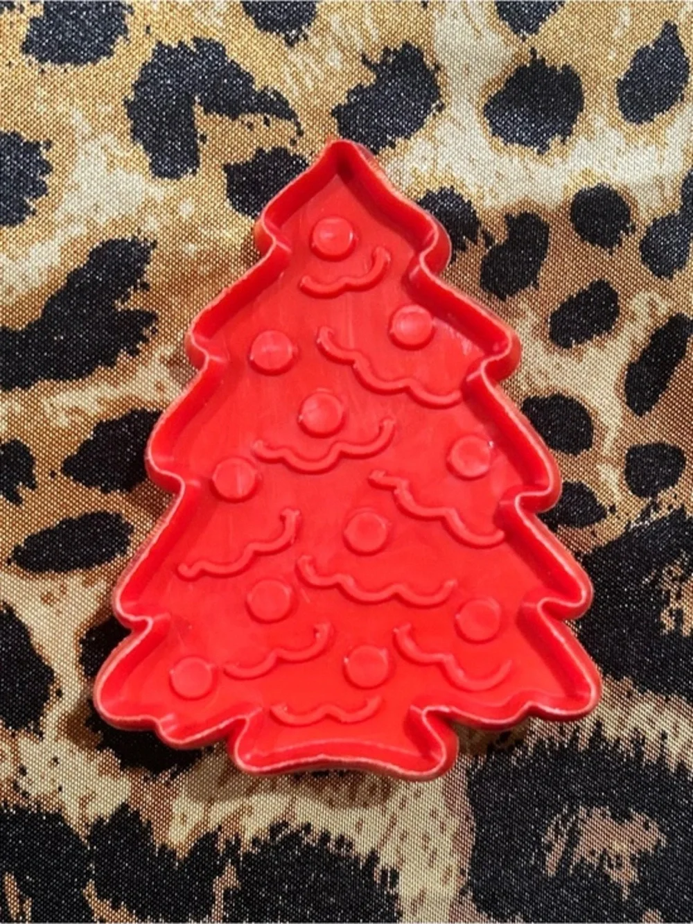 3 inch. Red Plastic Festive Christmas Tree Cookie Cutter